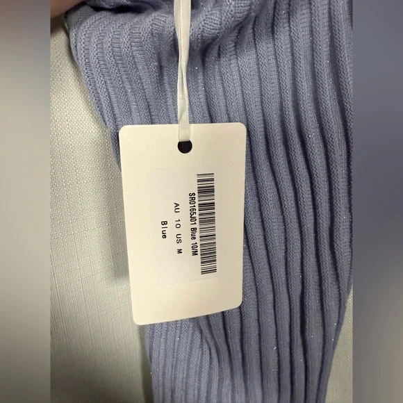 Indikah by Angel Biba Rani Ribbed Midi Dress in Sparkly Blue Size Medium - Picture 6 of 13